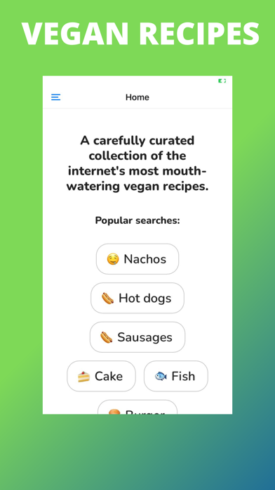 Vegan Recipes App Screenshot