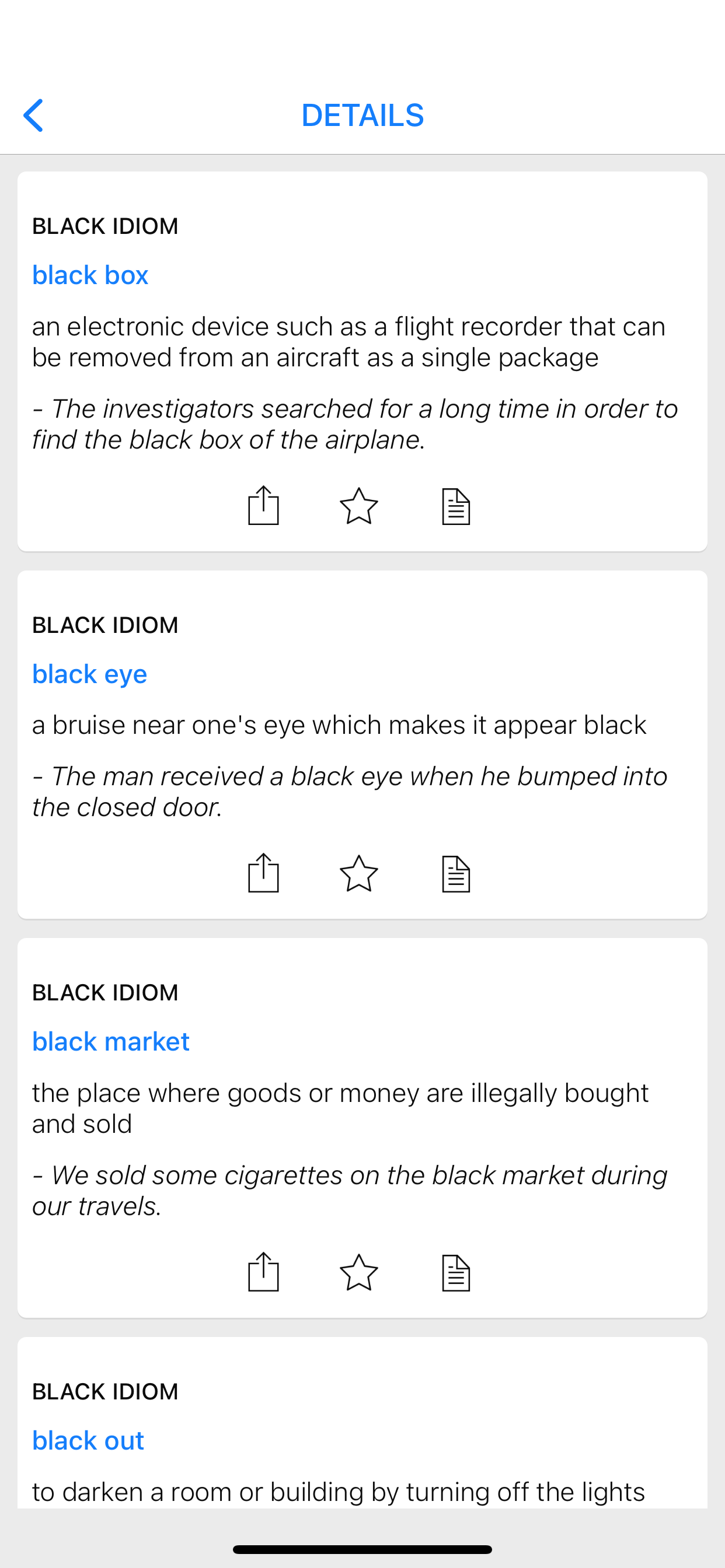 Eyes & Color idioms