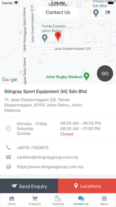 Stingray Sport Equipment Screenshot