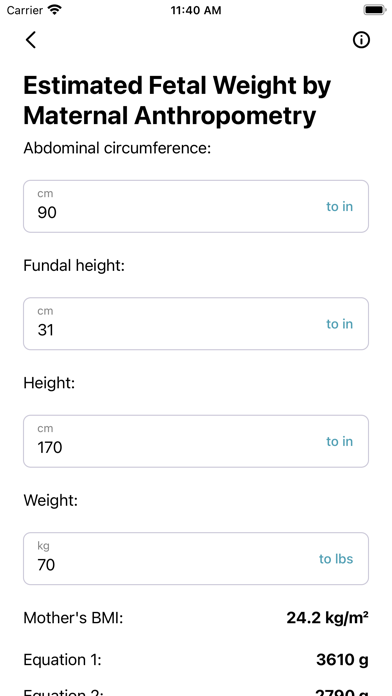 Obstetrics Calculator Screenshot