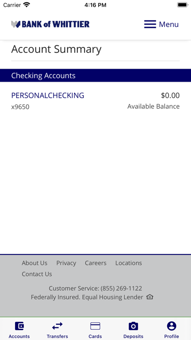Bank of Whittier Mobile Screenshot