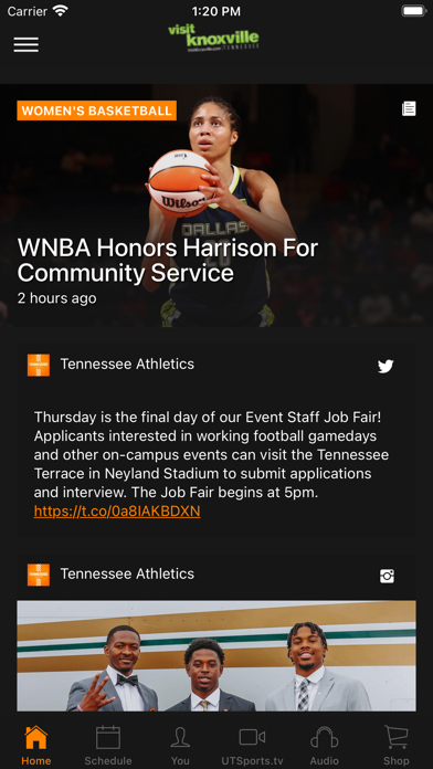 Tennessee Athletics Screenshot