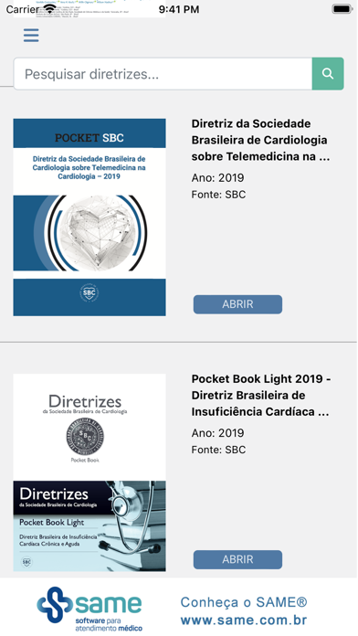 Diretrizes da Cardiologia Screenshot