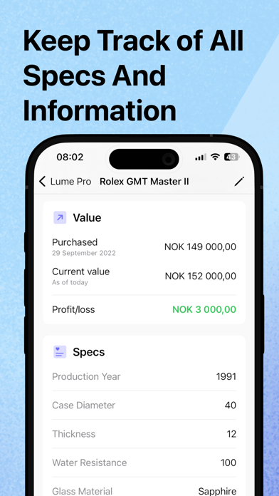 Watch Tracker - Lume Screenshot