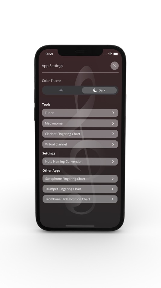 #6. Clarinet Fingering Chart Tool (iOS) Podle: Andriy Holovchak