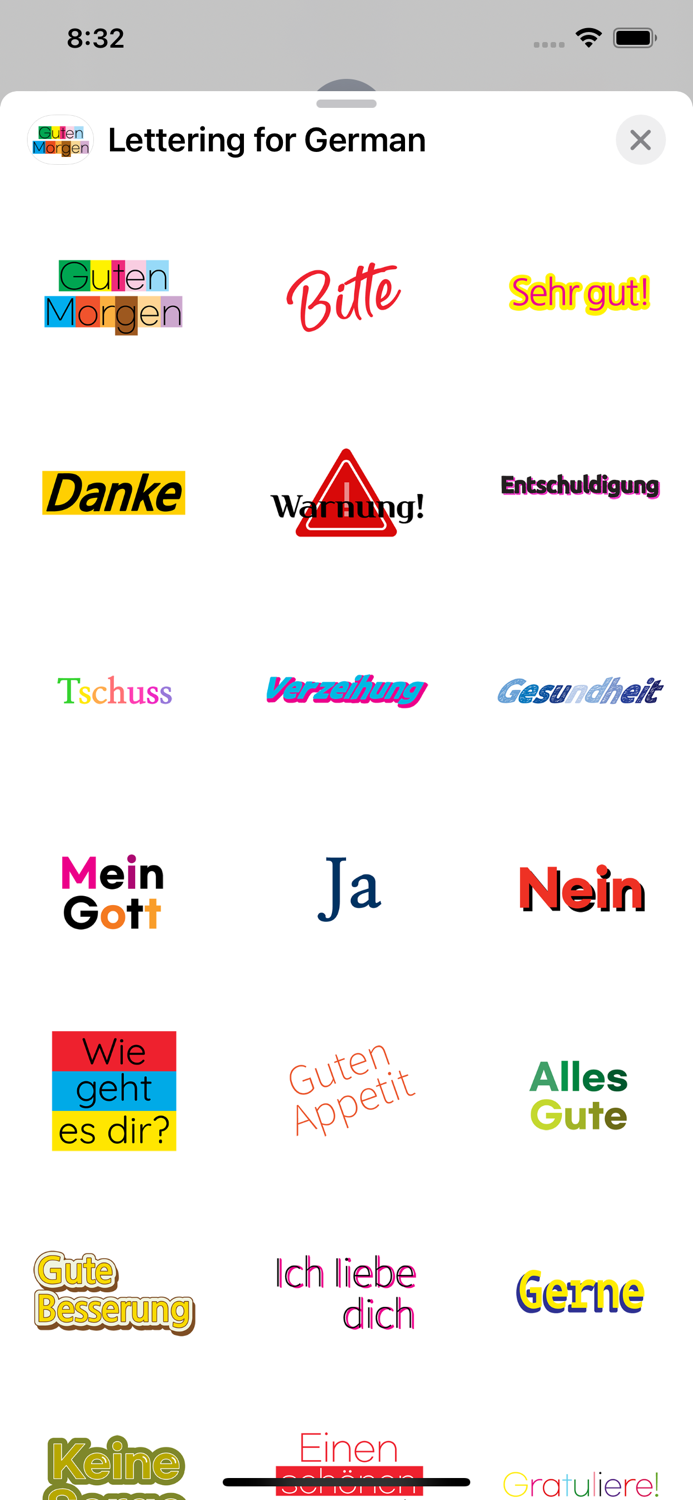 Lettering for German