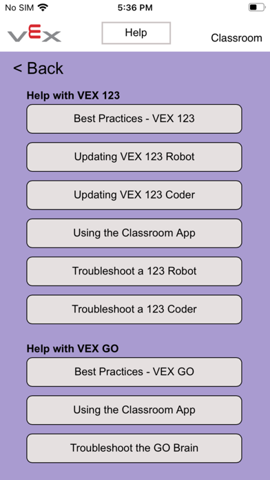 VEX Classroom Screenshot
