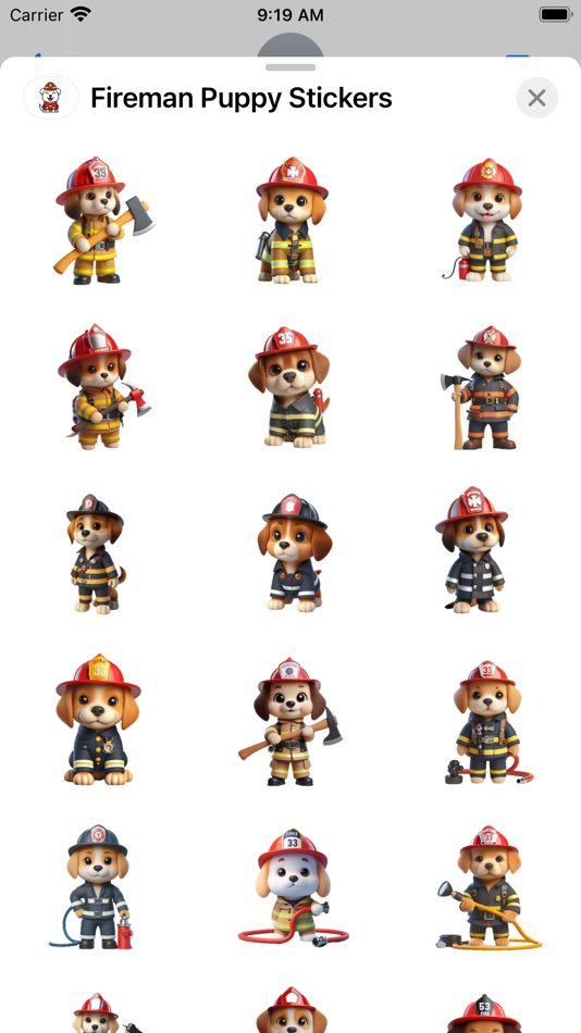 #1. Fireman Puppy Stickers (iOS) By: Paul Scott