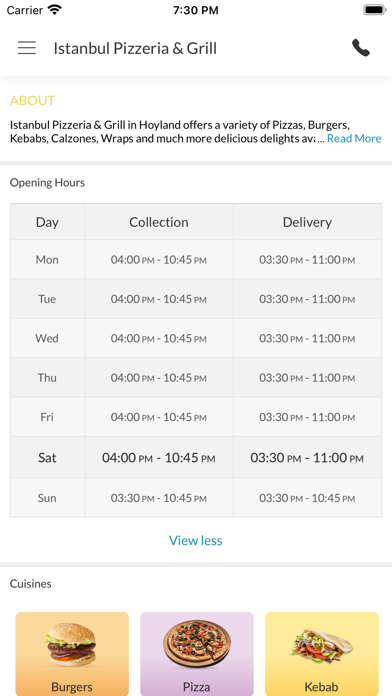 Istanbul Pizzeria & Grill Screenshot