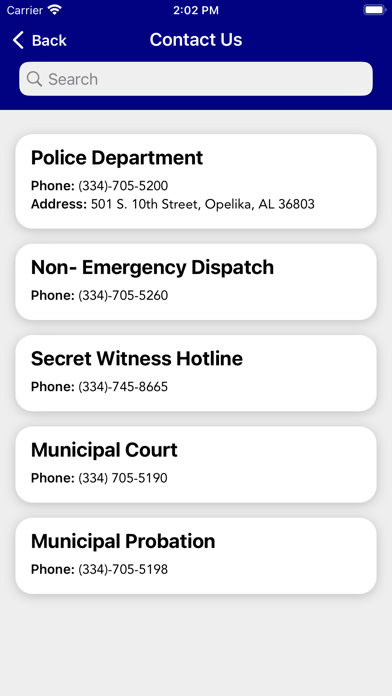 Opelika Police Department Screenshot