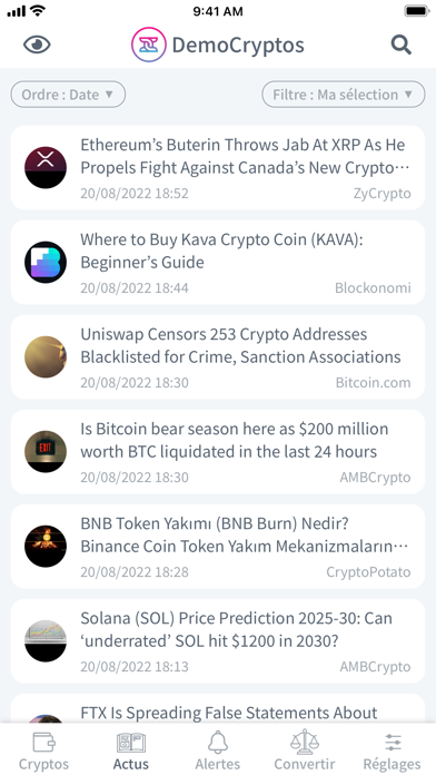 Screenshot #2 pour DemoCryptos - Actu Crypto