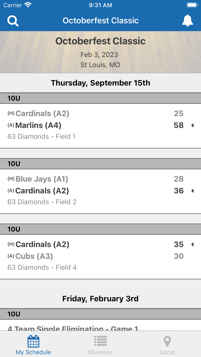 TeamSnap Tournaments