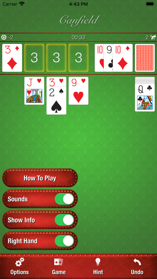 #2. Fast Canfield (iOS) 由: 志伟 赖