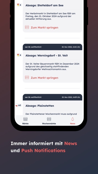 Märkteverzeichnis Österreich Screenshot