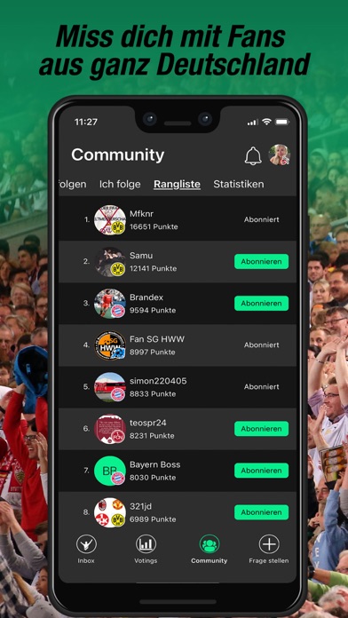 FanQ - Die Fussball Voting App Screenshot