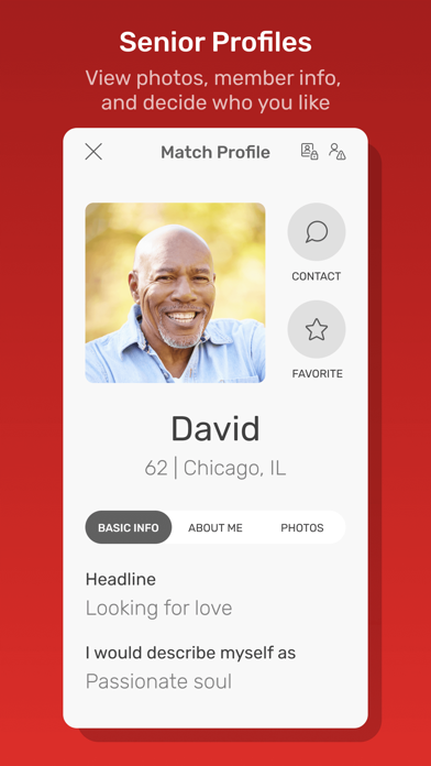 Dating for Seniors App Screenshot