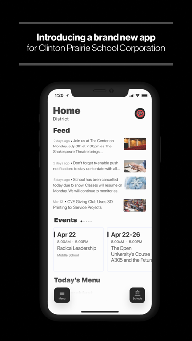 Clinton Prairie Schools Corp. Screenshot