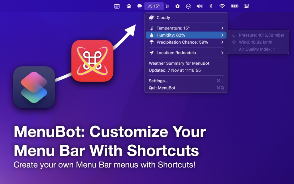 MenuBot: Custom Menu Bar - 1.4 - (macOS)