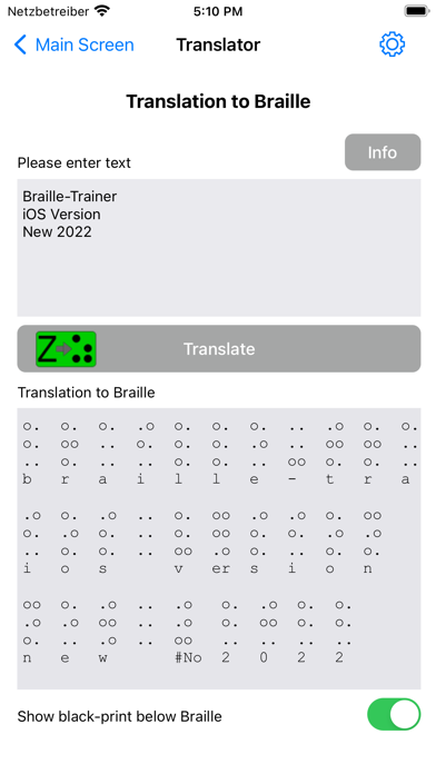 Braille Trainer Screenshot