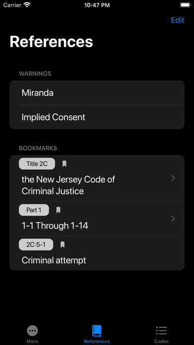 New Jersey Law Codes Screenshot