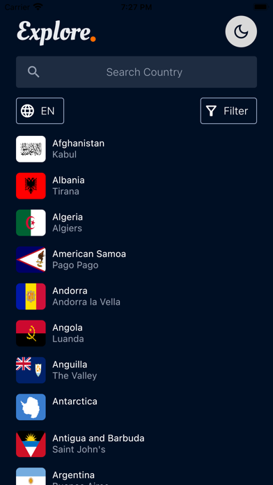Countries Info A-Z Screenshot