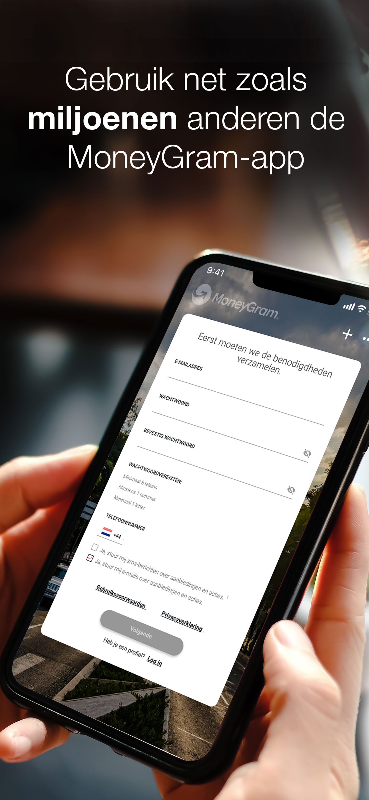 MoneyGram®-app Geld Verzenden