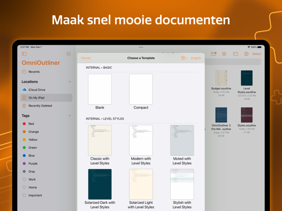 OmniOutliner 3 iPad app afbeelding 2