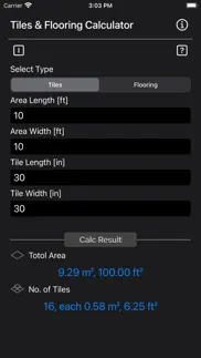 tiles and flooring calculator iphone screenshot 1
