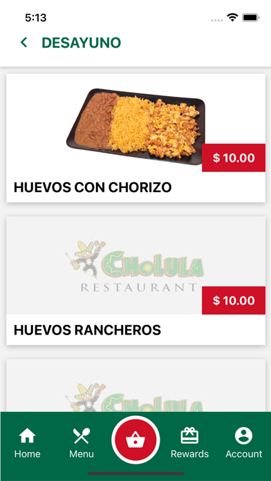 Cholula Restaurant Screenshot