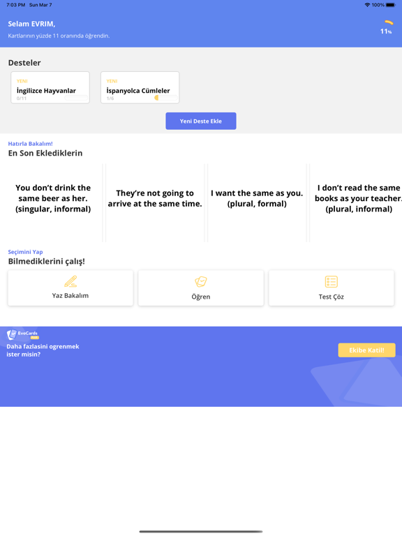 Screenshot #4 pour YDS: Öğrenci Kartları ve Sınav