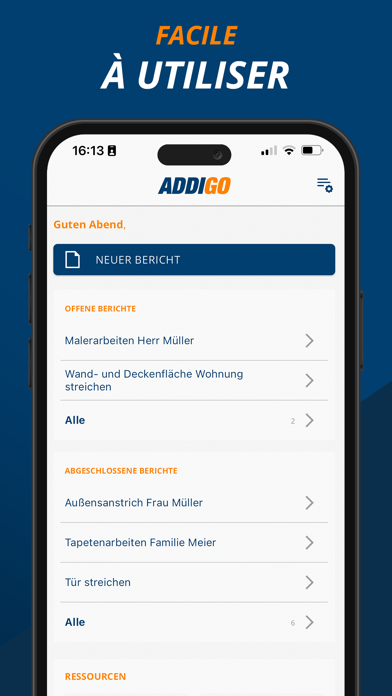 Screenshot #1 pour ADDIGO rapport de service