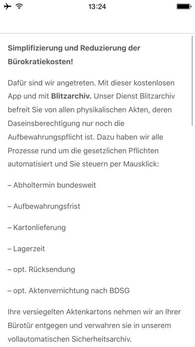 Aufbewahrungsfristen Screenshot