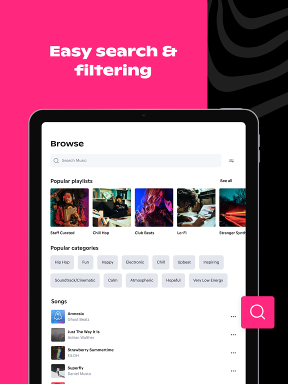 Soundstripe iPad screenshot 4 - Music app