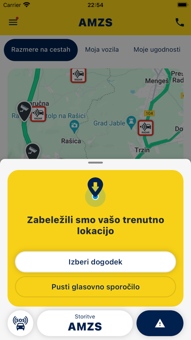 AMZS, prometne informacije Screenshot