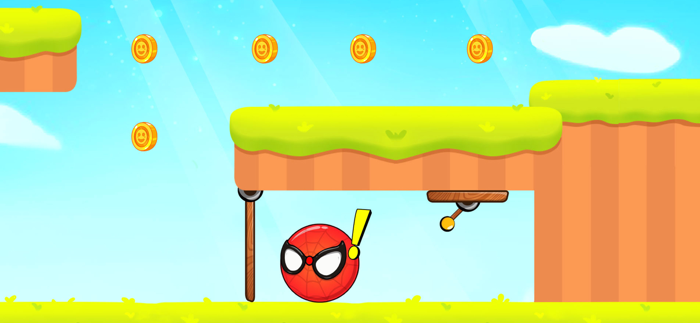 Red Roller Ball Adventure Game