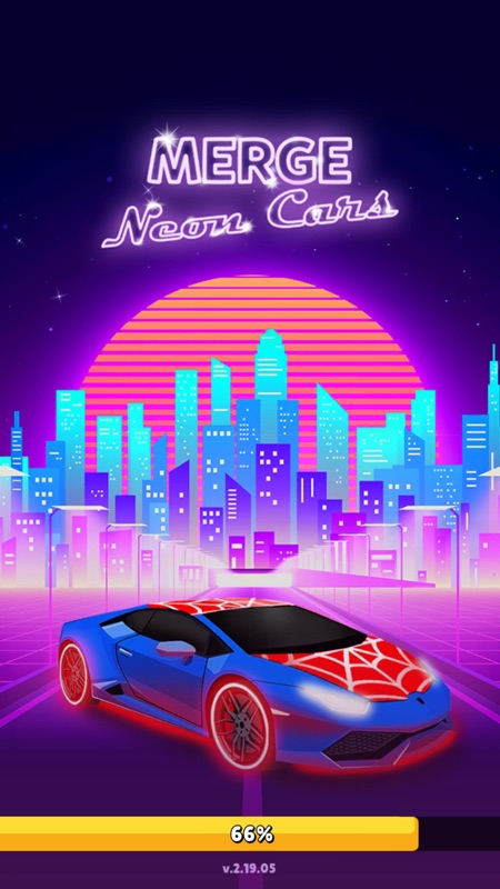 Merge Neon Cars - Idle Clicker screenshot 1