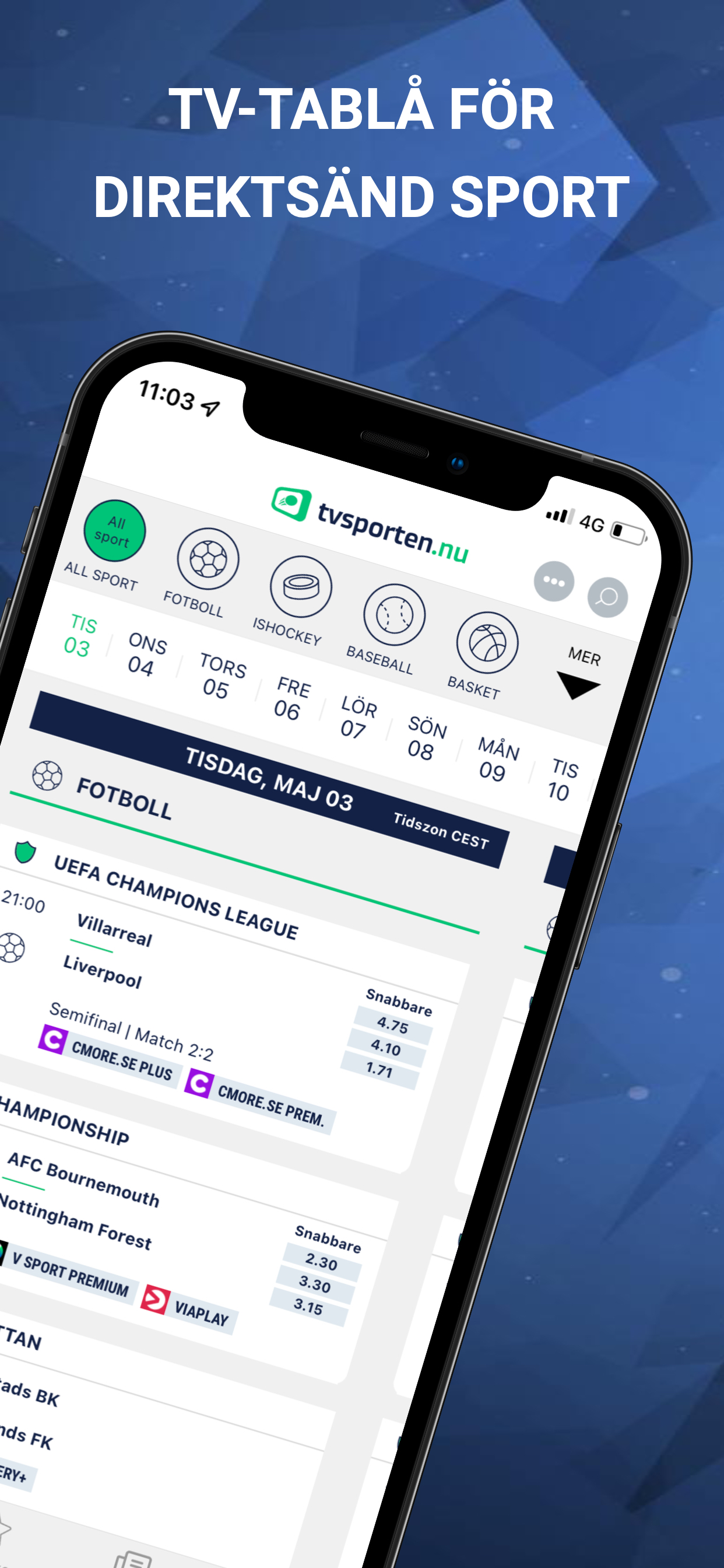 TVsporten.nu - TV-guide sport