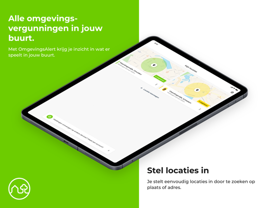 OmgevingsAlert iPad app afbeelding 1