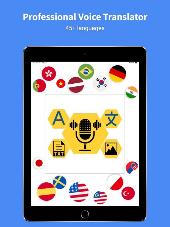 Voice Translator : Language + iPad screenshot 1 - Productivity app