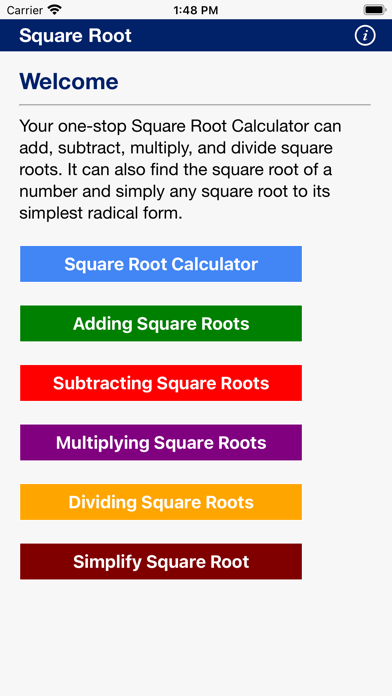 Square Root Calculator Screenshot