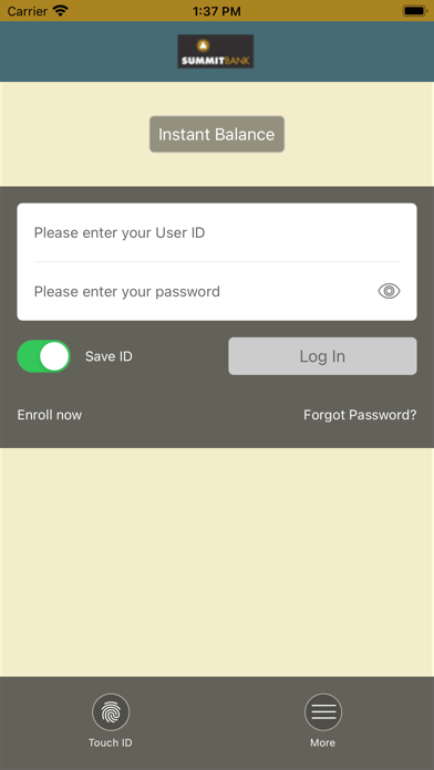 Summit Bank(OR) Mobile Banking Screenshot