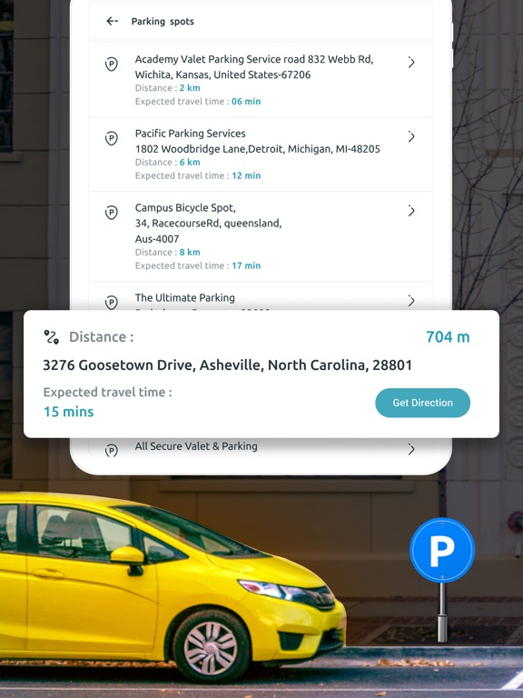 Parking Spots Finder iPad screenshot 1 - Travel app