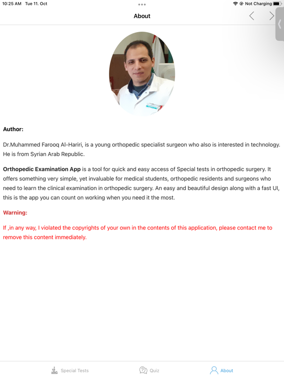 Orthopedic Examination Lite iPad screenshot 4 - Medical app