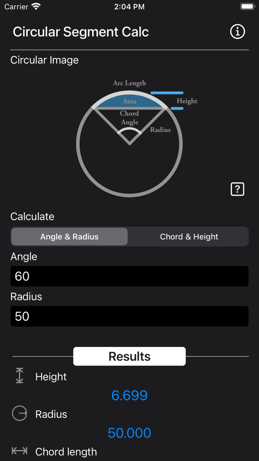 #9. Circular Segment Calculator (iOS) By: Heng Jia Liang