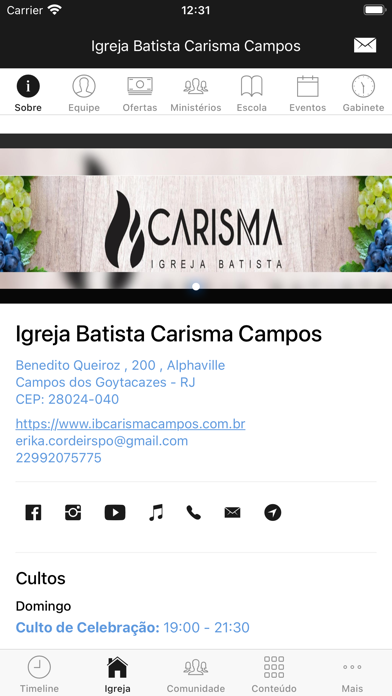 Igreja Batista Carisma Campos Screenshot