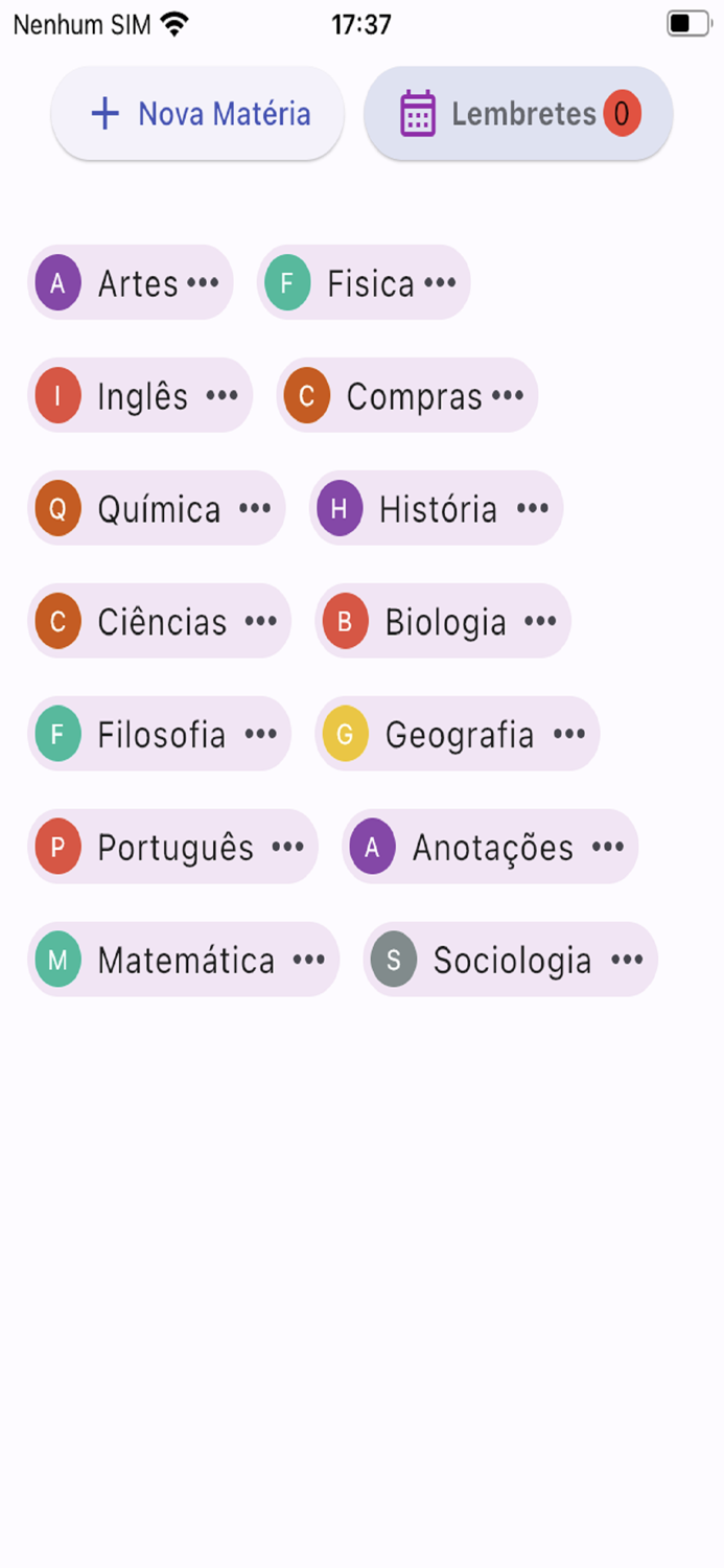 Caderno de 20 Matérias