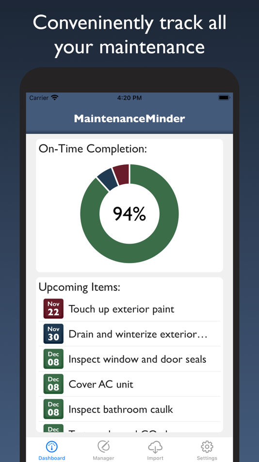#1. MaintenanceMinder: Task List (iOS) 由: Mark Steward