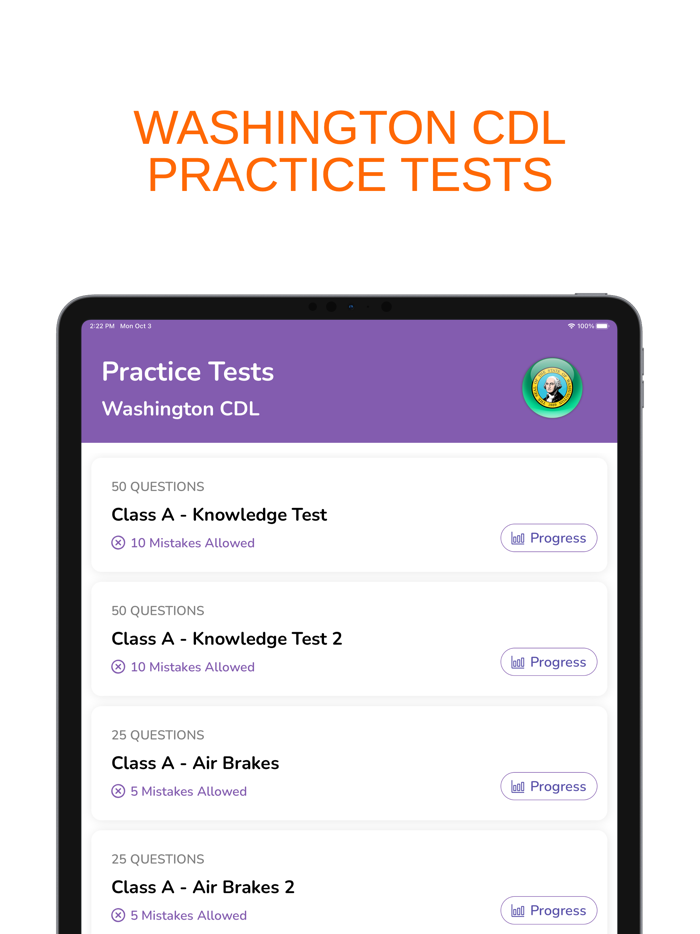 Washington WA CDL Permit Prep