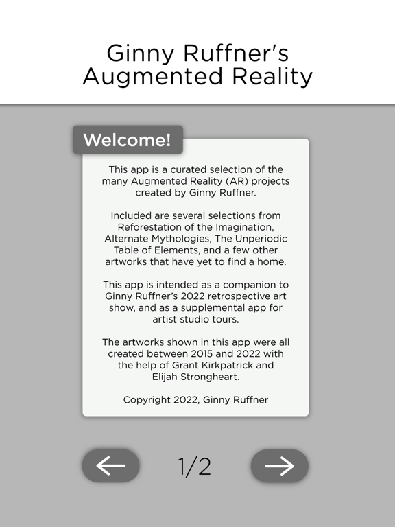 Ginny Ruffner's AR iPad screenshot 1 - Entertainment app