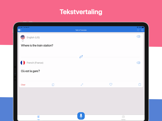 Talk & Translate Translator iPad app afbeelding 2